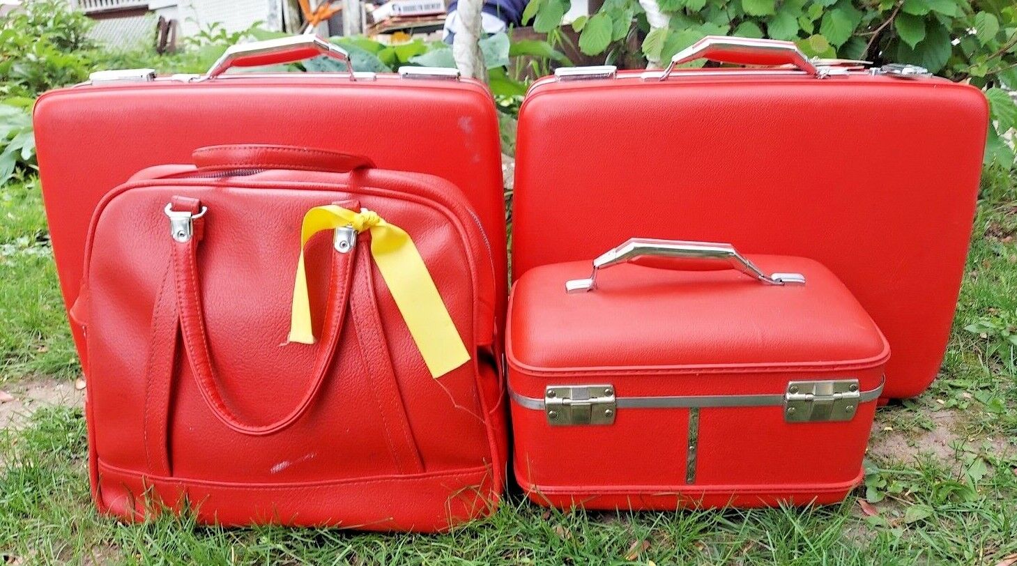 Vintage 60s 70s American Tourister Luggage 4 Piece Set Classi...