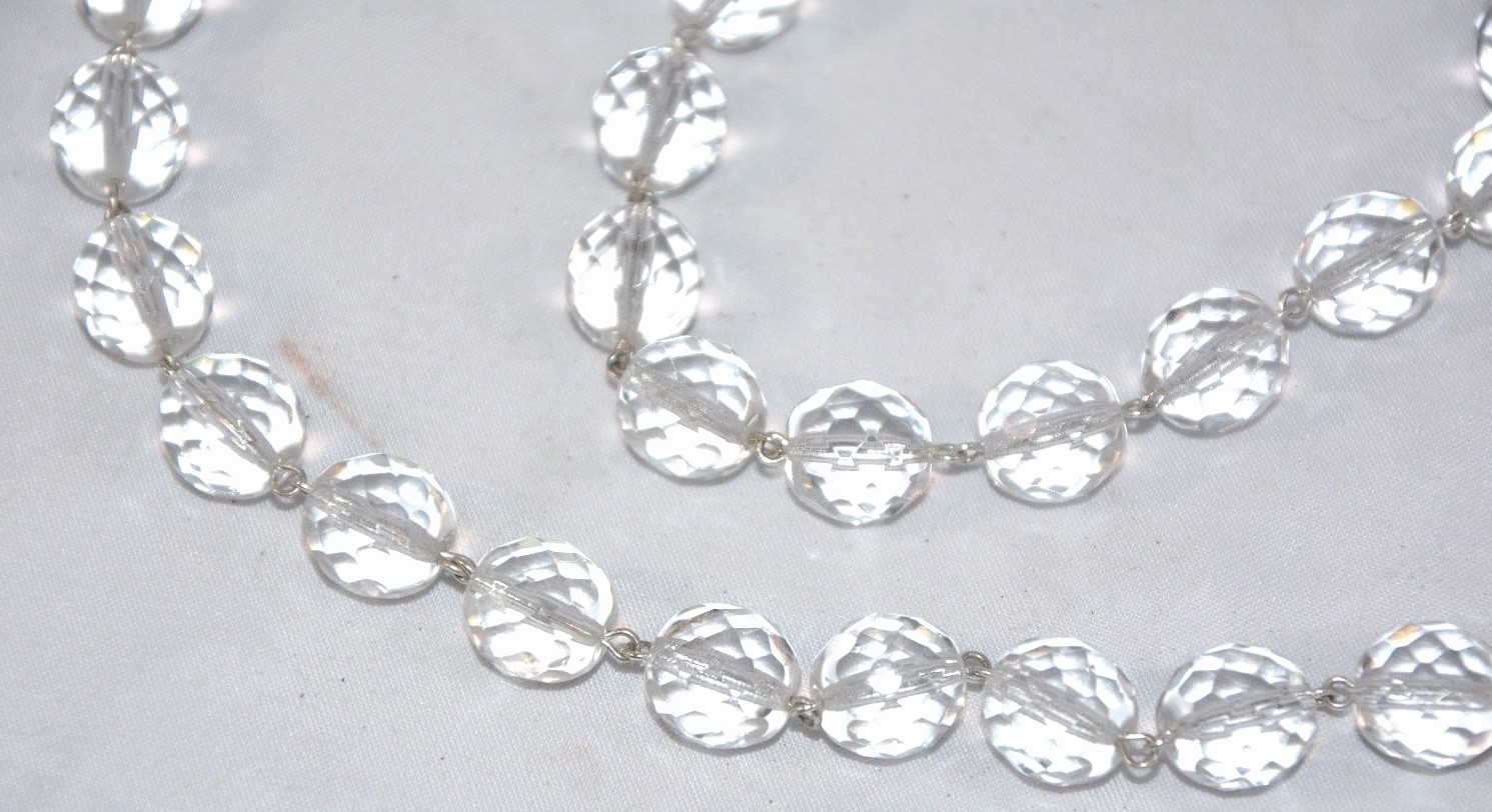 Clear Crystal Faceted 1/2