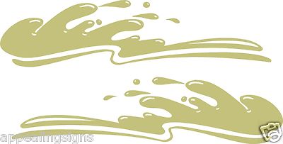 Vinyl Flames Decals Waves Boat Car Truck RV Golf Cart Graphics # 9 + Colors