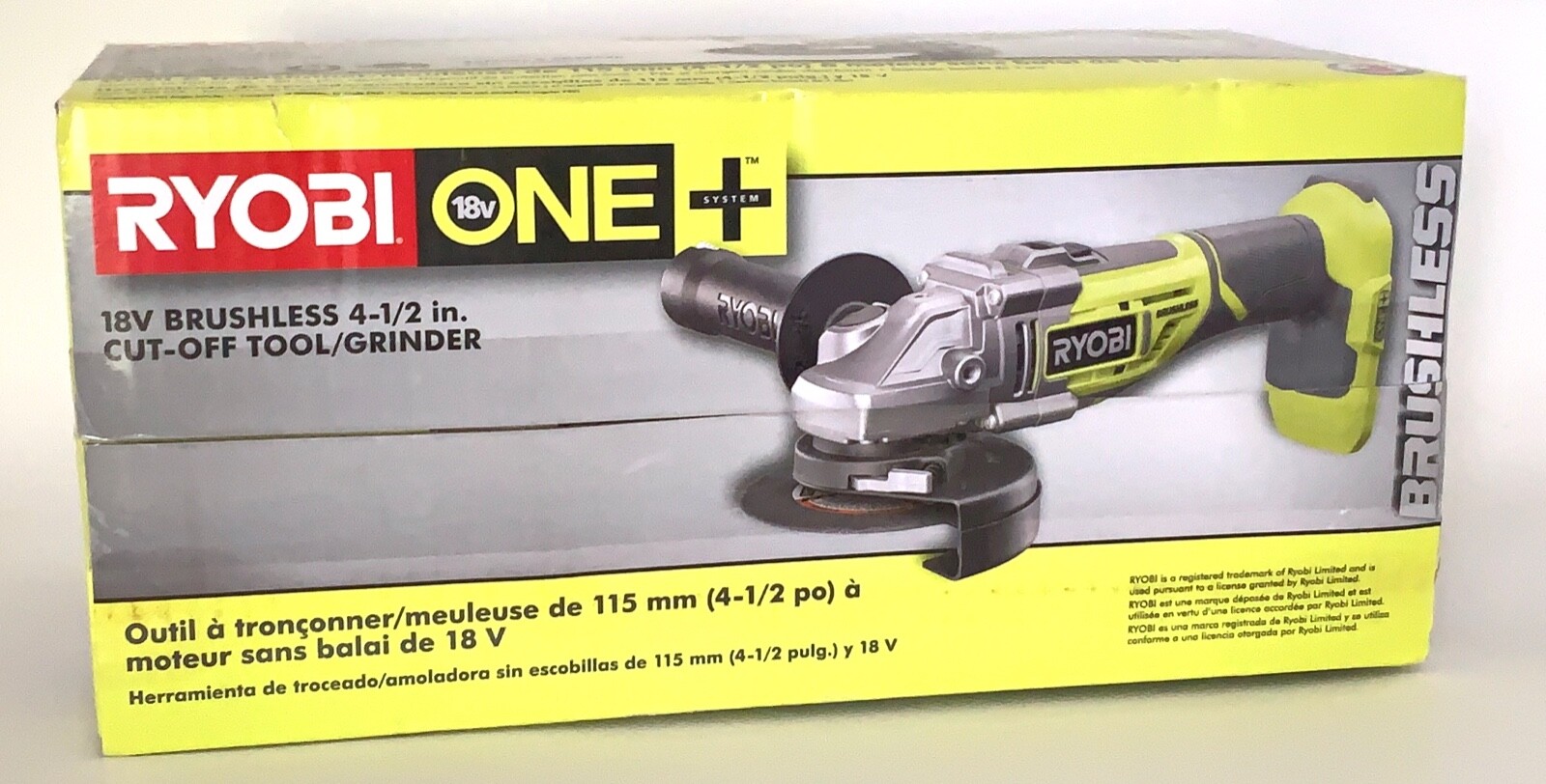Ryobi P423 18v One 4 1 2 In Brushless Cut Off Tool Angle Grinder Bare Tool Ebay