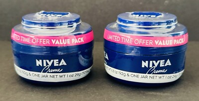 2x Nivea Rich Moisturizing Creme - Sealed - 6.8 oz Jar and 1 oz Travel Jar each