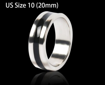 New Silver and Black Strip Metal Magic PK Strong Magnetic Rings-US 9/10/11