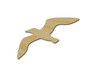 Seagull Flying Shape Unfinished Wood Bird Cutouts DIY Crafts Variety of Sizes 