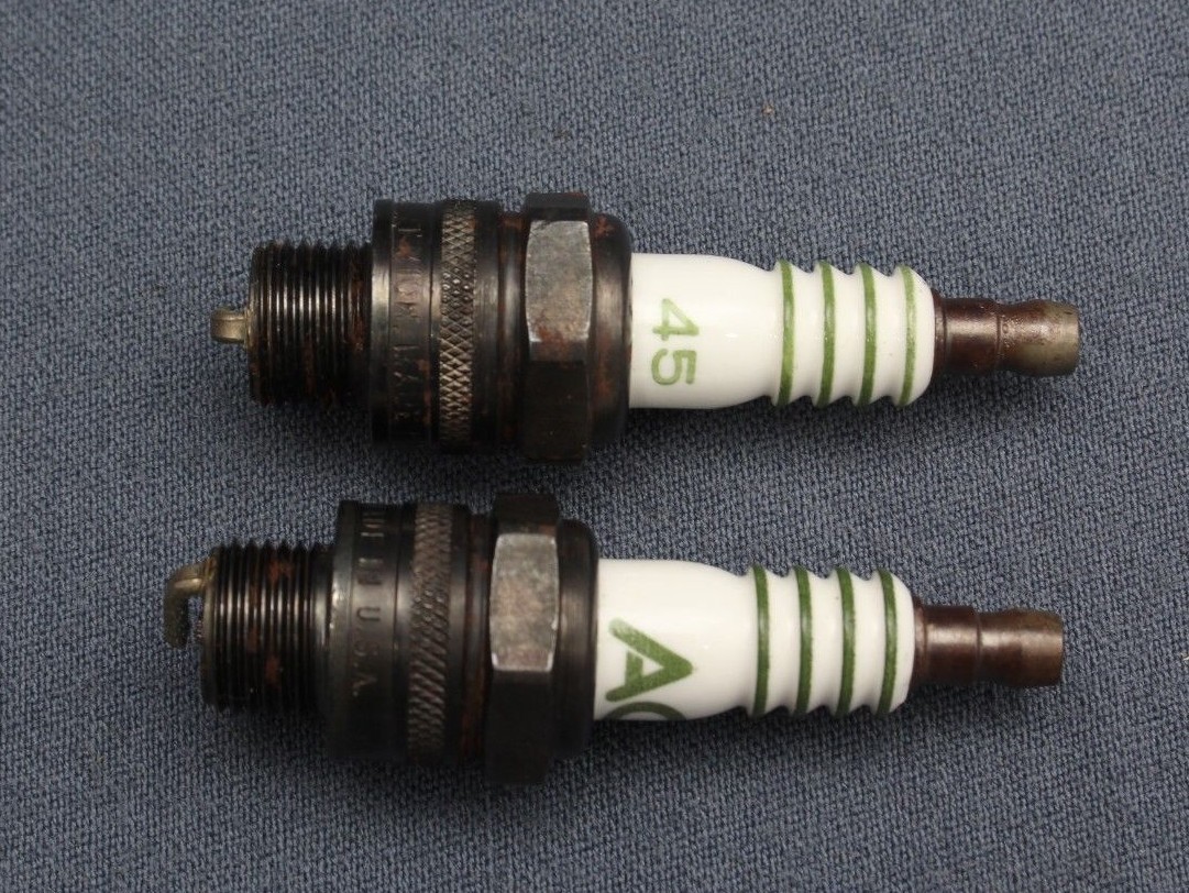 Lot of 2 AC Fire Ring Spark Plugs 45 Flint Michigan w/Boxes - NOS