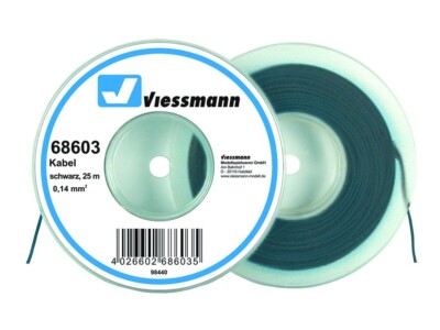 HO Scale Accessories - 68603 - Wire 0,14 mm², black, 25 m
