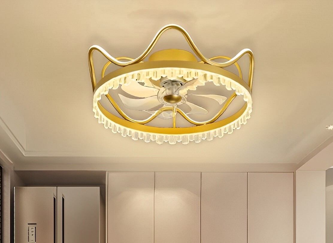 22-INCH European Luxury Crown Shaped Ceiling FAN WITH LIGHT