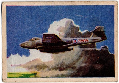 CARDMASTER TRADE CARD JET AIRCRAFT OF THE WORLD 1958 No.96 GLOSTER METEOR 8
