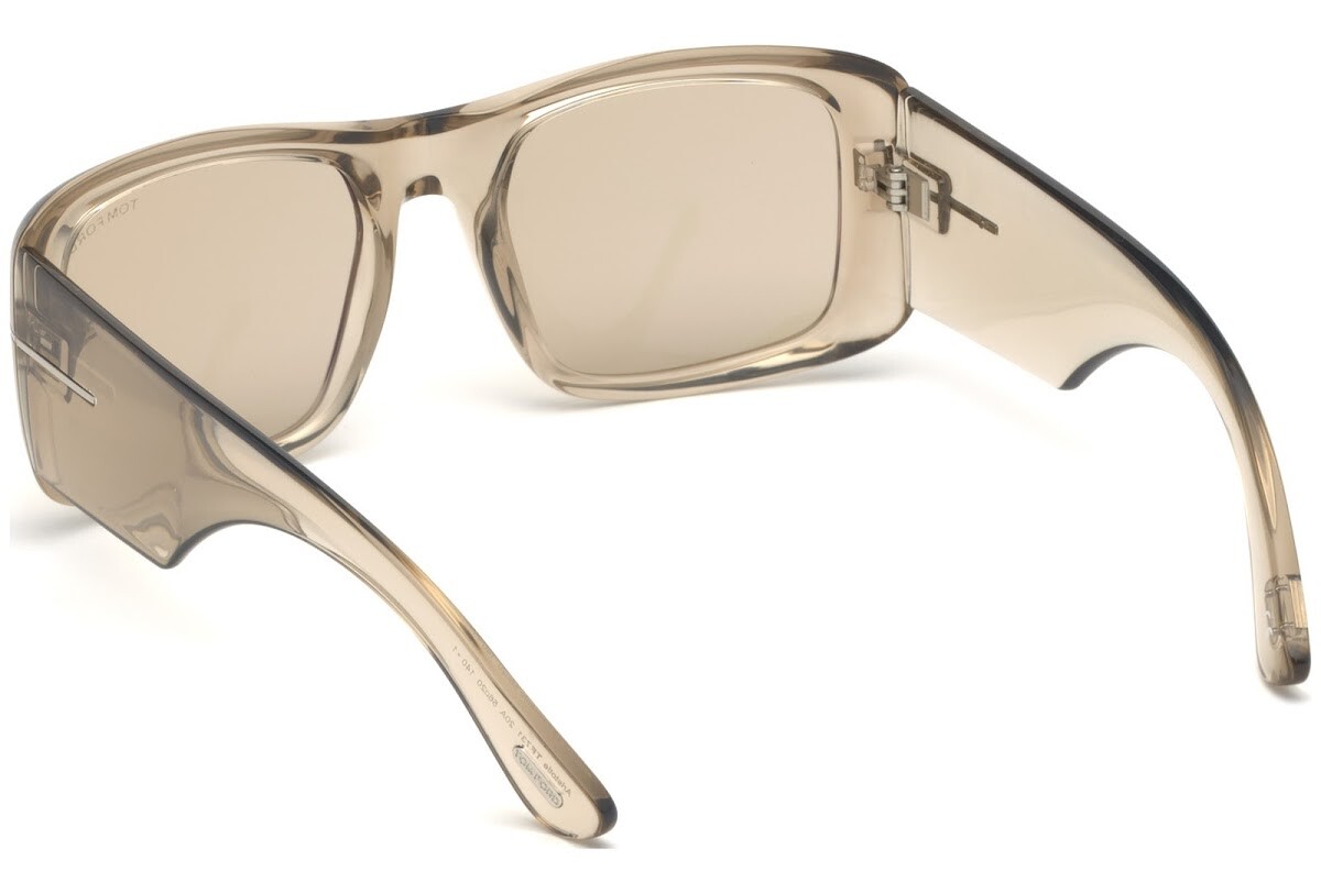 Pre-owned Tom Ford Rosco Ft 1022 Transparent Grey/brown Photochromic (20e) Sunglasses