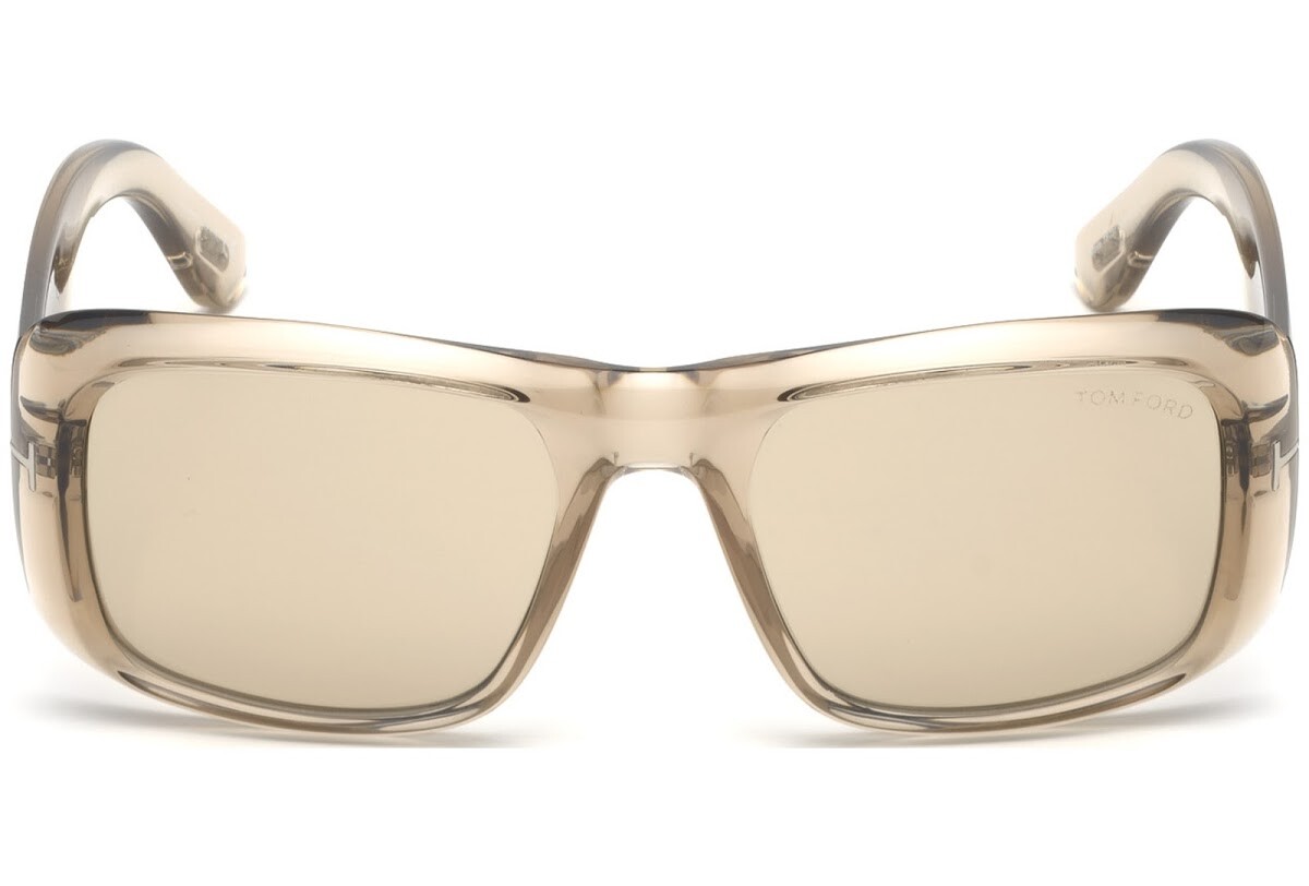 Pre-owned Tom Ford Rosco Ft 1022 Transparent Grey/brown Photochromic (20e) Sunglasses