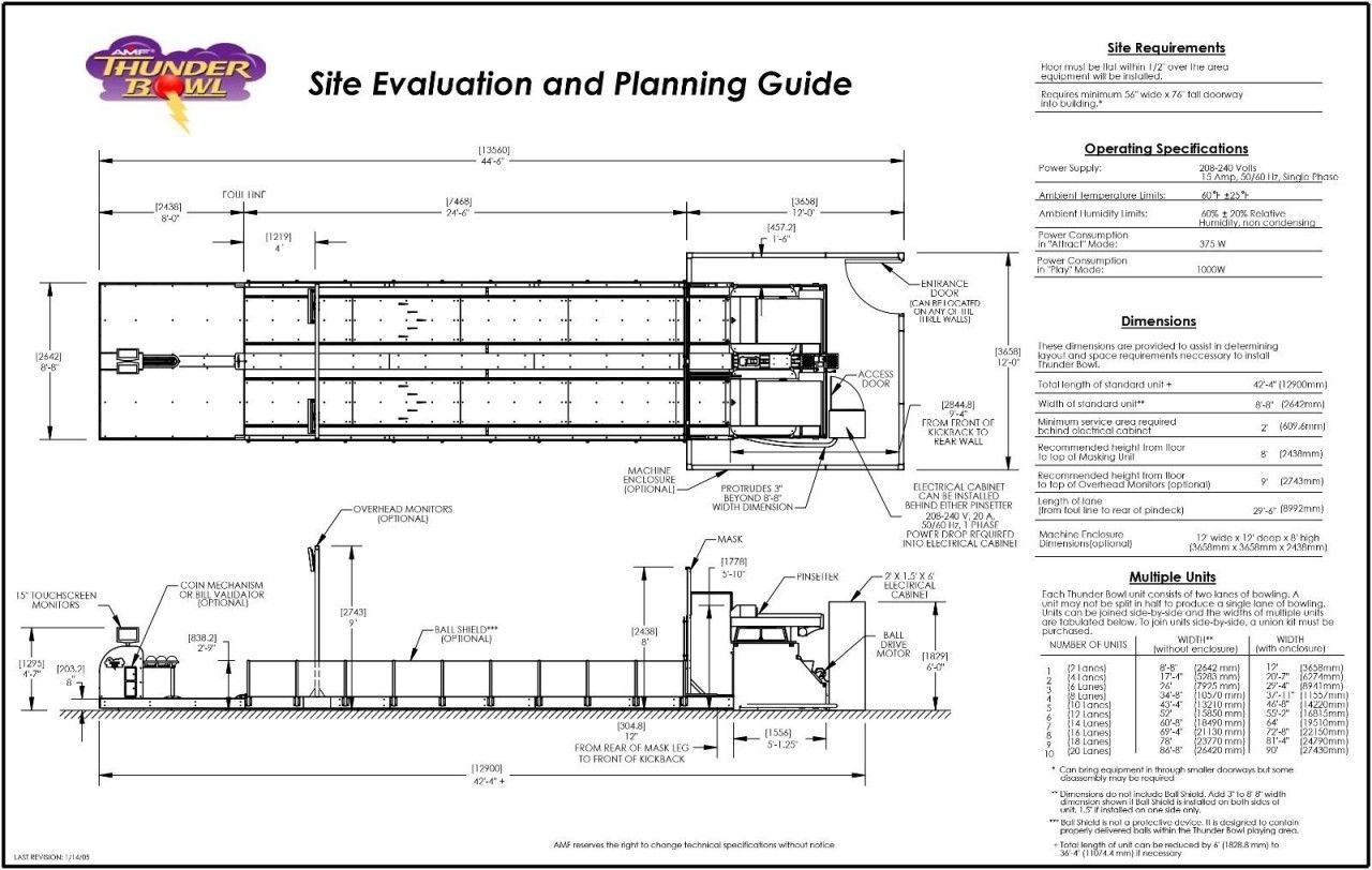 AMF Qubica Thunderbowl Mini Bowling Alley double Lane Bill Operated with  Extras