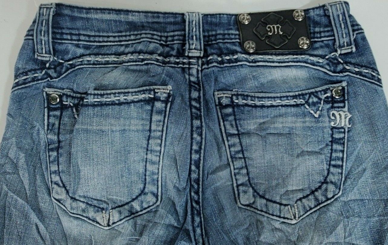 MISS ME WOMENS DISTRESSED DENIM JEANS BOOT CUT Size 28 MISS ME WOMENS DISTRESSED DENIM JEANS BOOT CUT Size 28