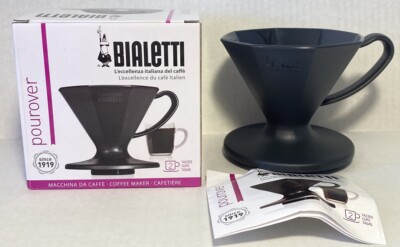 Bialetti Pour Over Coffee Maker 2 Cup Italian Drip Brew Plastic Portable Camping