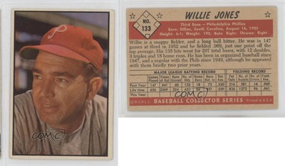1953 Bowman Color Willie Jones #133
