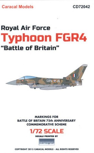 Caracal Models 1/72 72042 x Royal Air Force Typhoon FGR4 Battle of Britain decal
