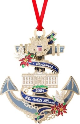 Official 2024 White House Christmas Ornament Honoring Jimmy Carter 24k Gold