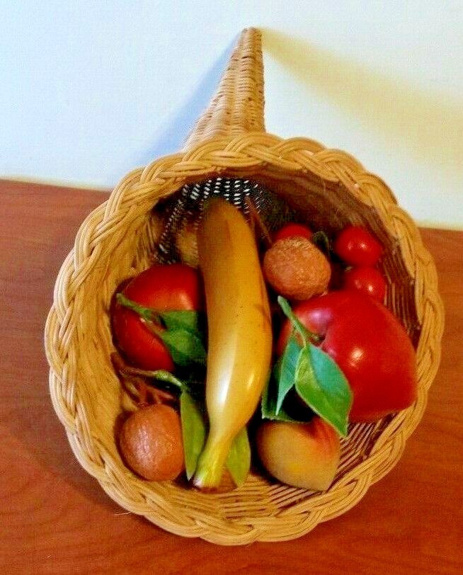 Cornucopia Basket Horn Of Plenty Wicker Basket Thanksgiving 17