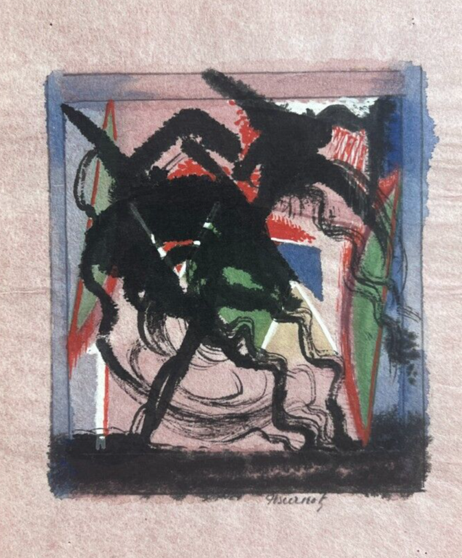 Vintage Original Print Philippe-Charles BURNOT (1877-1956) Black Abstraction