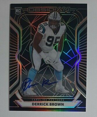 2020 Panini Obsidian Rookie Electric Etch Orange Auto DERRICK BROWN /75 Panthers