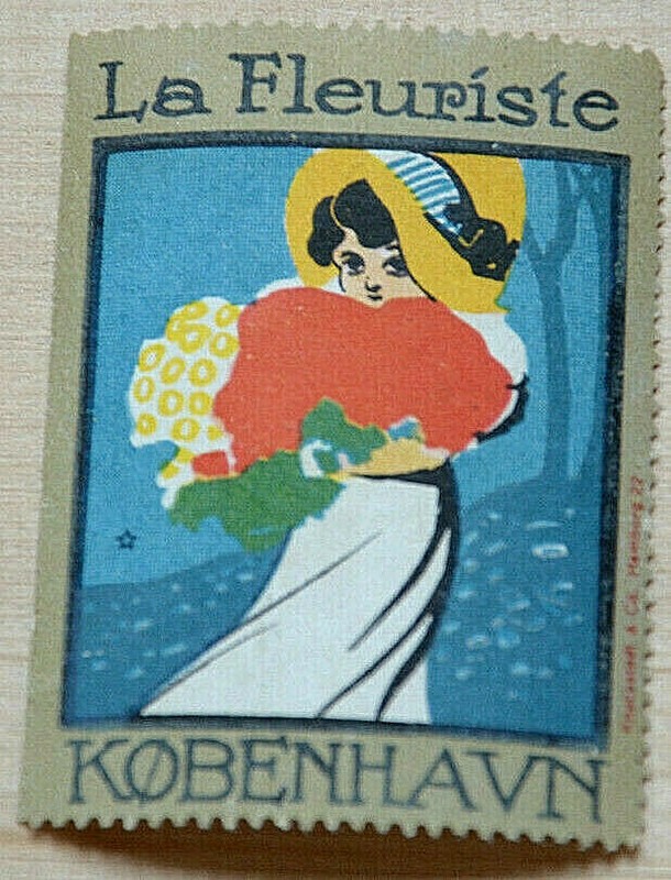 39272 Vignette Publicitaire La Fleuriste Copenhague Femme Avec Bouquet De Fleurs