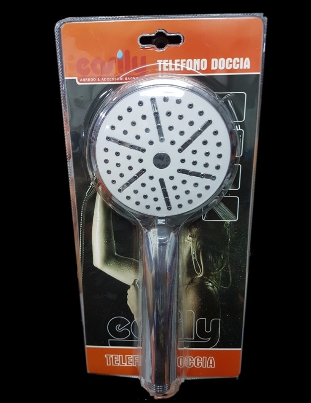 Bagno Doccetta Doccino Soffione Doccia Cornetta Cromata Rotondo Moderno dfh