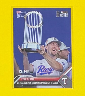 2023 MLB Topps Now Evan Carter CALL-UP Texas Rangers #OS-3 SP (WORLD SERIES)  