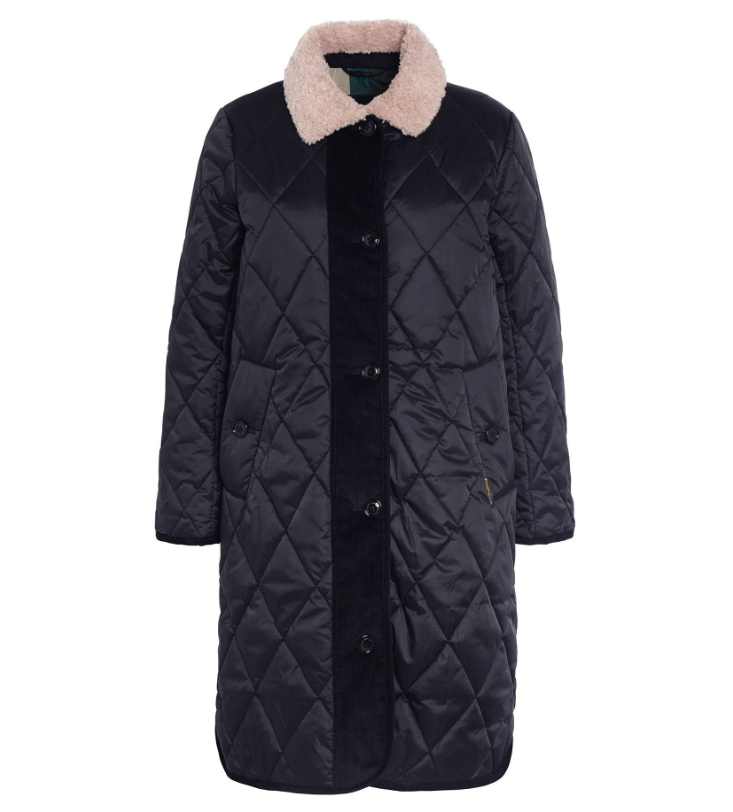 BARBOUR BARBOUR MULGRAVE QUILTED JACKET W/ FAUX SHEARLING TRIM MSRP$480 WARM +ATTRACTIVE