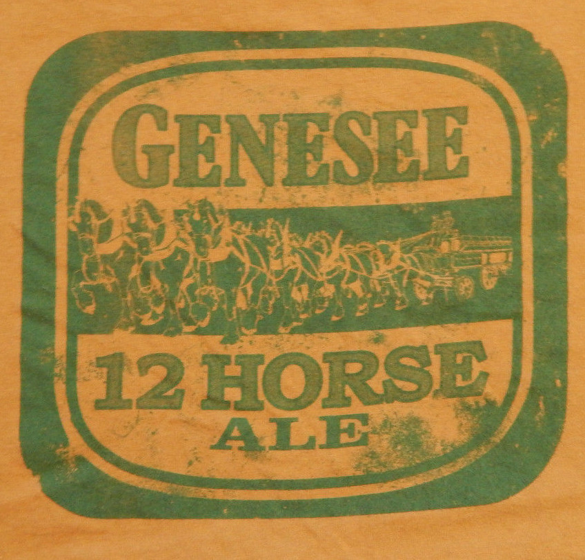 Genesee 12 Horse Ale Brown Green Shirt Large American Apparel Made in USA