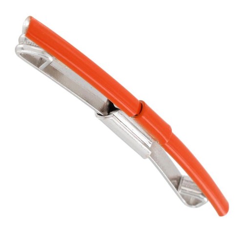 Shields Vintage Collar Clip Straight Bar Orange Enamel Mens 2 1/8"