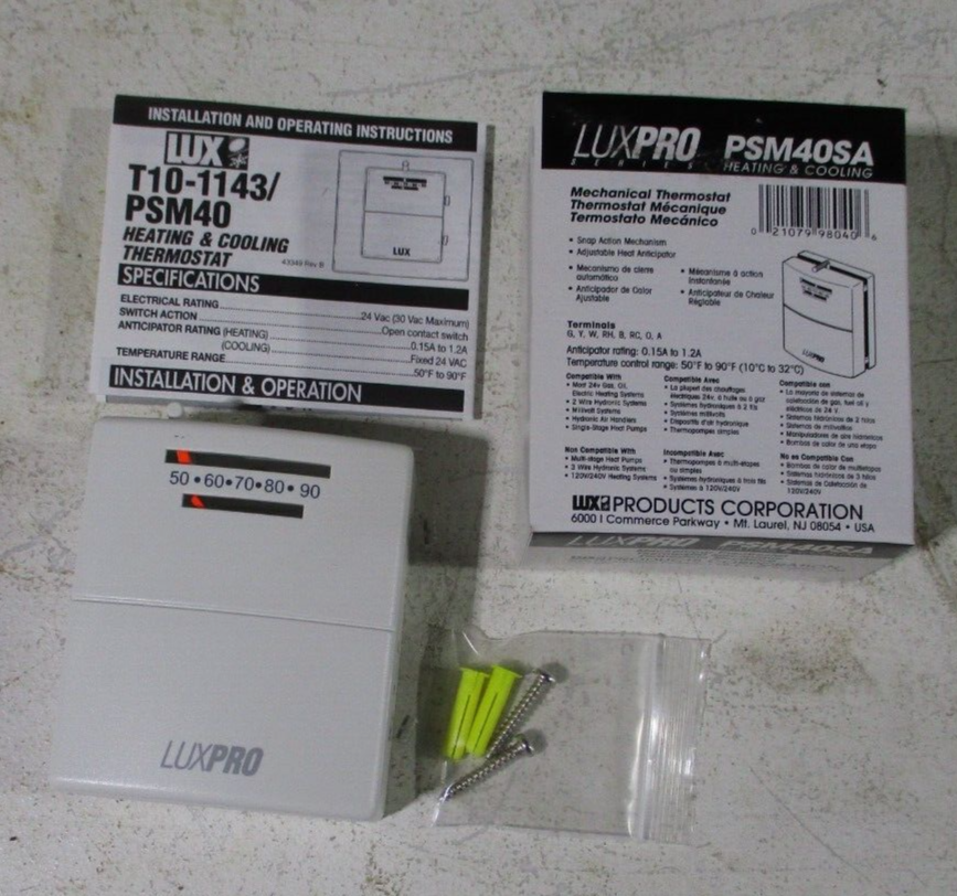 LuxPro Series Mechanical Heating Cooling Home Thermostat PSM40 New FREE SHIPPING