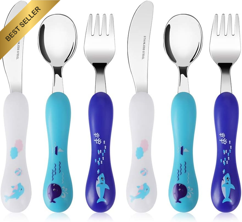 Children'S Cutlery Set Stainless Steel Flatware 6 Pcs, 3 X Spoon, 3 X Fork, Todd