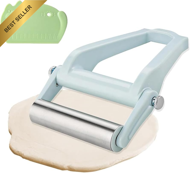 Rolling Pin with Adjustable Labor for Baking,10 Inch Non-Stick Stainless Steel D