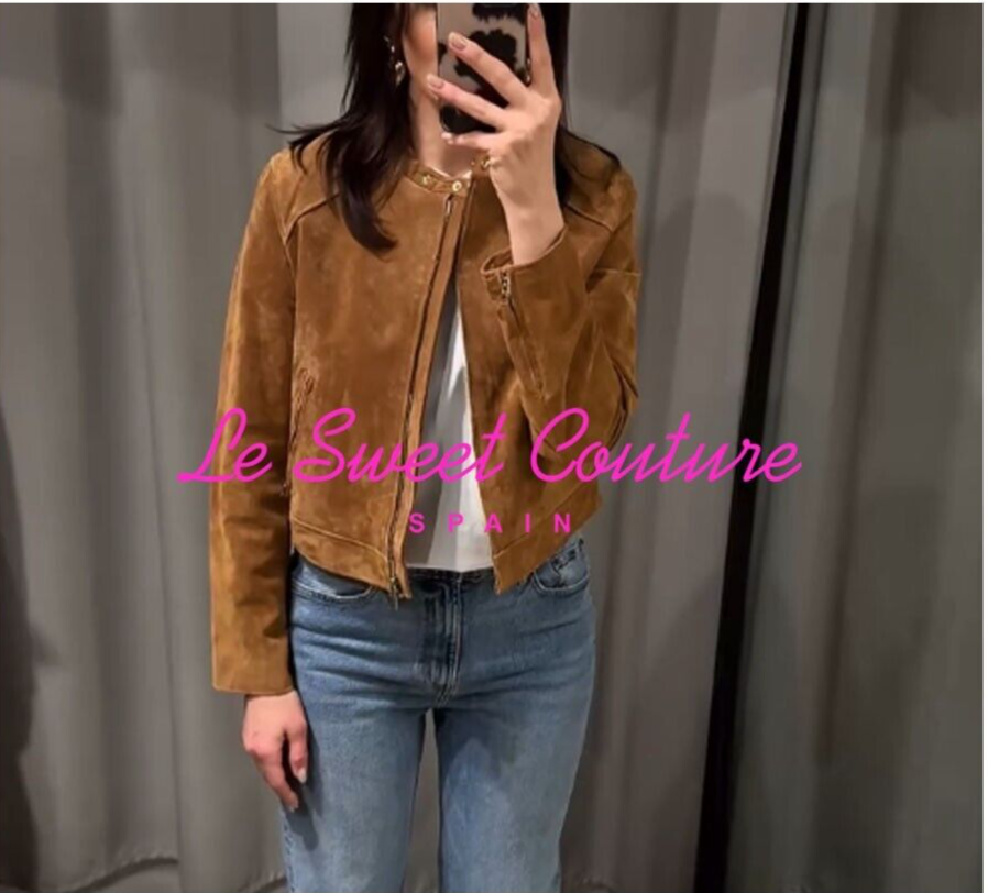 ZARA WOMAN NWT SS25 100% LEATHER JACKET CAMEL 8073/042/704