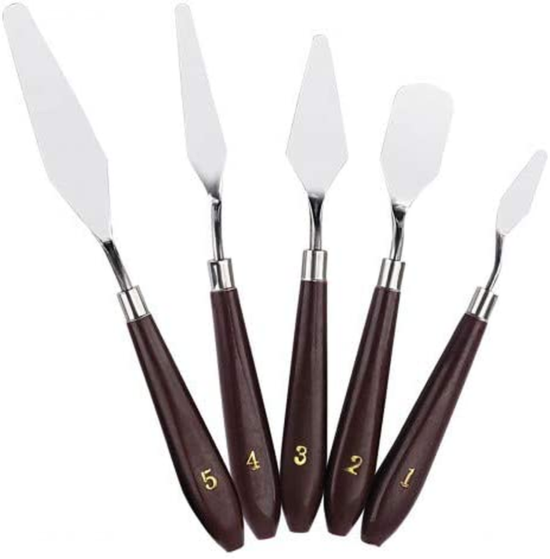 5PCS Painting Knife Set, Palette Knife Painting Tools, Oil Painting Mixing Scrap