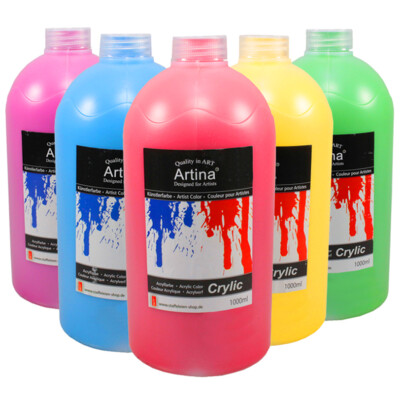 Acrylfarbe 1000 ml Acrylfarben Künstlerfarbe Malfarbe Malen Farbe Tuben Künstler