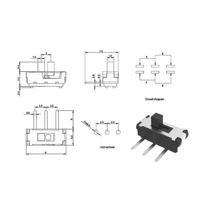 Horizontal/Vertical Toggle Switch 2/3Position SMD Single/Double Row 2/3Position