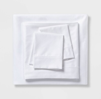 Threshold Full 500 Thread Count Tri-Ease White Sheet Set Flat/Fitted/2Pillowcase