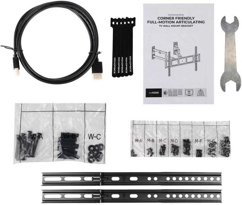 Corner Friendly Full-Motion Articulating TV Wall Mount Bracket - for Tvs 32In to