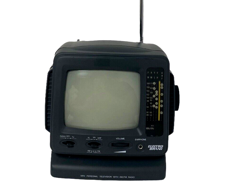 Vintage 1998 Electro Brand Mini Personal Television With AM/FM Radio Modal 327