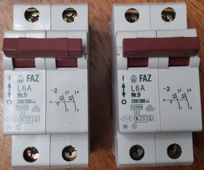 Klockner Moeller FAZ-L6A-2 circuit breaker 6 AMP 