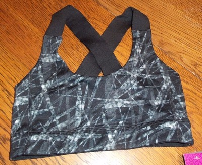 Small Black Gray White MTA Sport Sports Bra Medium Impact nwt Brand New