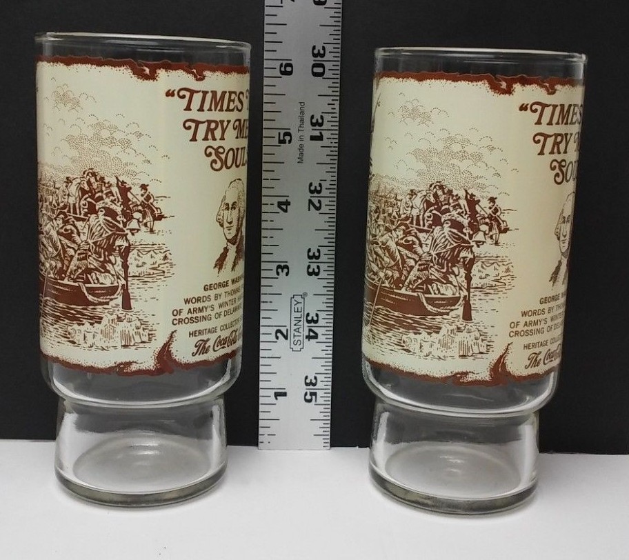 2 George Washington Heritage Collector Series Glasses Coca Cola Company