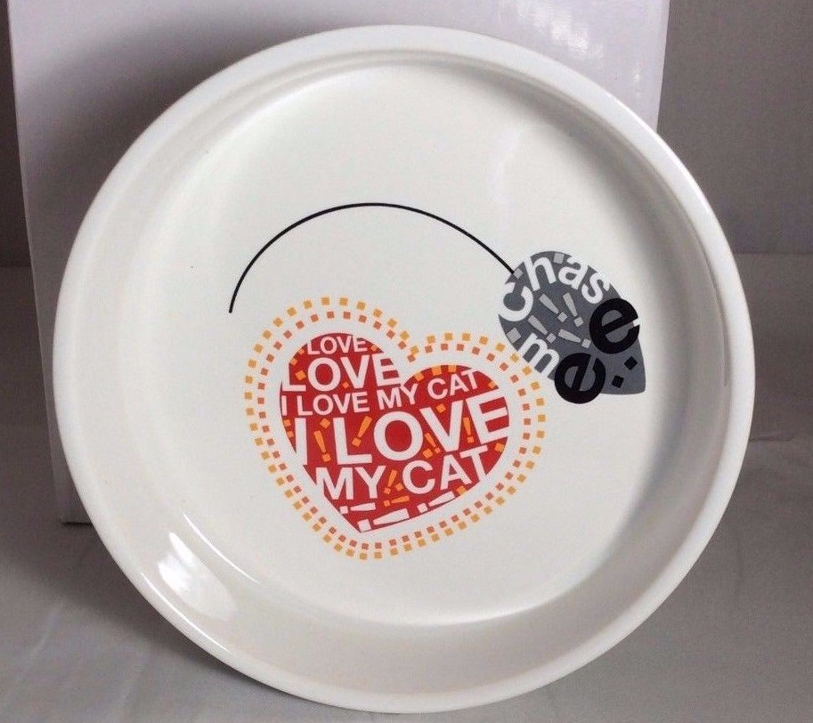 Wild About Words Ceramic Cat Food Water Bowl 5 oz 
