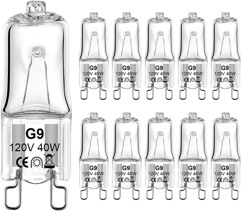 G9 Halogen Bulb 40 Watt 120 Volt Dimmable T4 JCD Type Bi-Pin Base for Chandelier