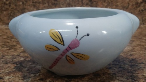 Vintage Dragonfly Ladybug Hanging Planters set of 3, 2 yellow 1 blue 3