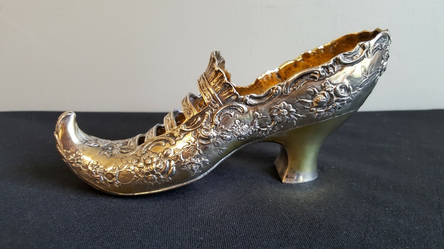 ドイツアンティーク 800シルバー製クリームジャグ 69g HANAU SILVER Antique Lady's Shoe / Slipper - Elf Toe 800 /1000 Hanau