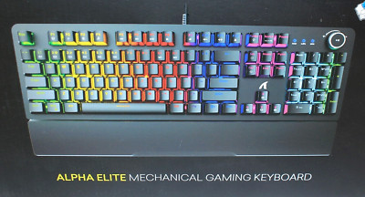 Pakula Alpha Elite Wired Mechanical RGB Gaming Keyboard, Clicky Keys, Wrist Rest