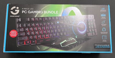 New Sealed Keyboard Smart Gear 4 Piece LED PC Gaming Bundle