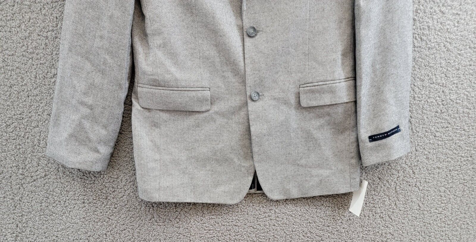 Tommy Hilfiger Brushed Herringbone Jacket Big Boys 20 Dark Gray Button Front L/S - Picture 4 of 19