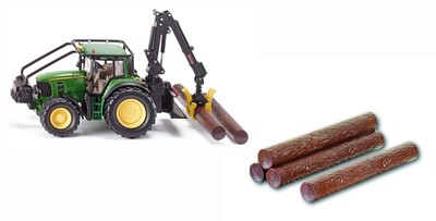 Siku John Deere 7530 Forest Tractor 1:3 2 4063 10 Tree Trunks 7049