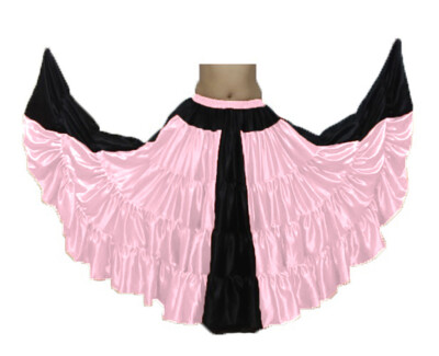 Satin 25 Yard 4 Tiered Skirt Bally Dance Ruffle Tribal GYPSY JUPE ATS Rock Skirt